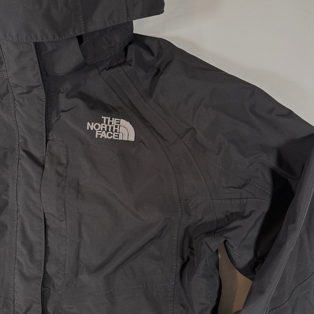 The North Face HyVent Black Waterproof Hooded Rain Jacket Womens XL - Picture 3 of 12
